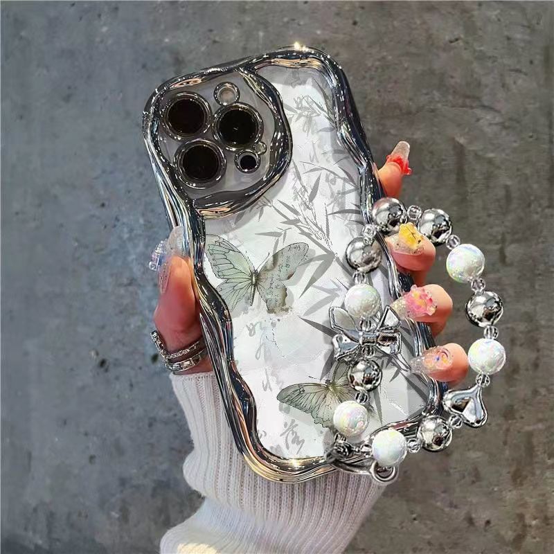 竹林蝴蝶iPhone15手机壳苹果14Promax/13/12Pro全包xs/xr软壳7/8p
