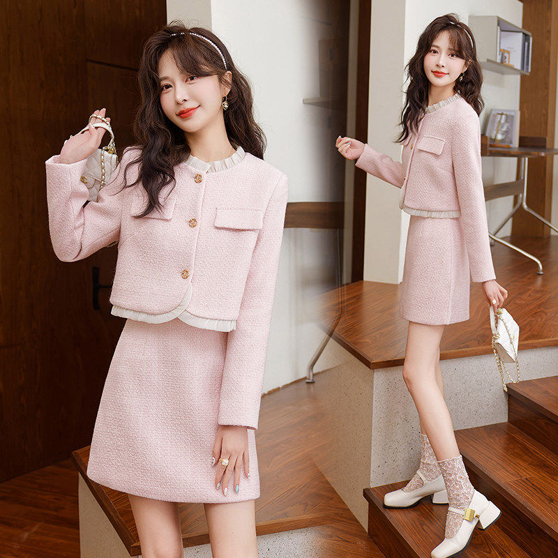 小香风两件式套装裙女2025年早春季新款爆款小个子短裙穿搭一整套