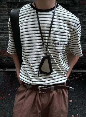 kiko风格24aw不规则头层牛皮钥匙包金属片拼接钥匙圈挂包腰扣挂件