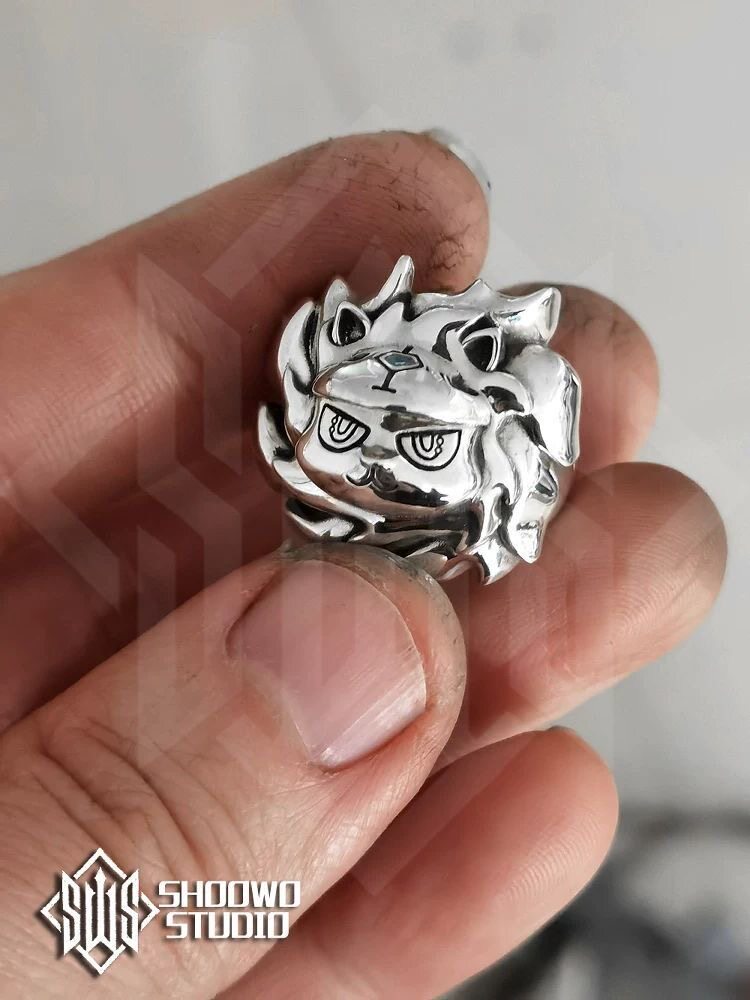 新款家庭教师纳兹狮子闸兵器戒指彭格列泽田纲吉系列戒指指环礼物 - 实物图