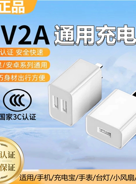 5V1A2a充电器USB小功率插头适用蓝牙耳机监控摄像头点读笔智能手表小音箱15W电源适配器安卓苹果手机通用快充