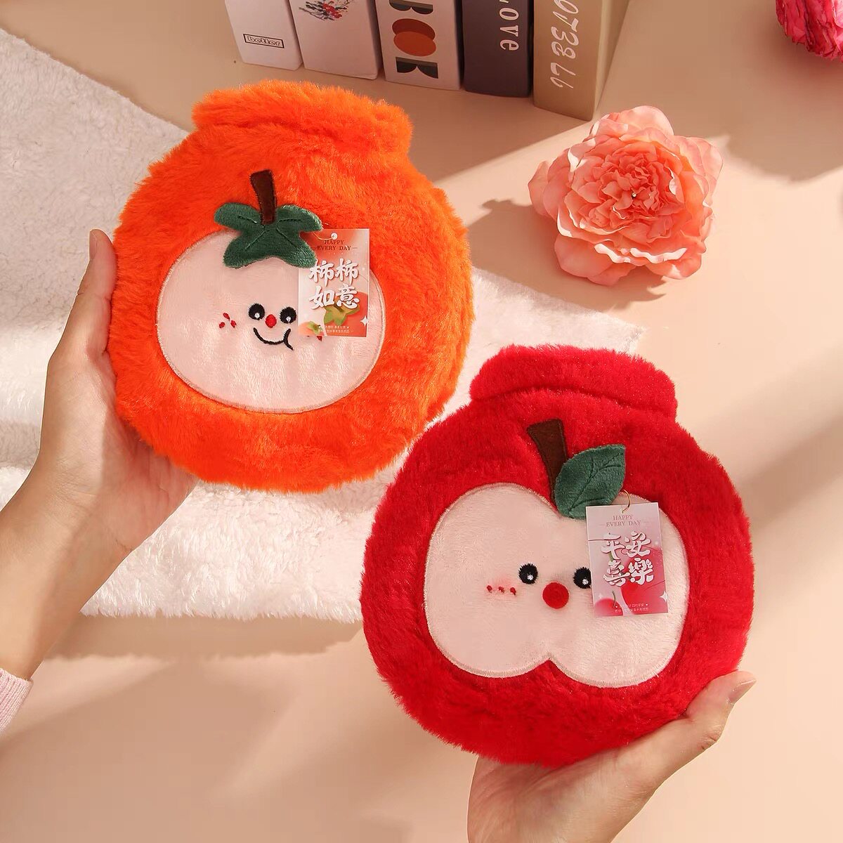 可爱苹果暖手宝伴手礼造型毛绒结婚礼物送闺蜜回礼圣诞节单品实用