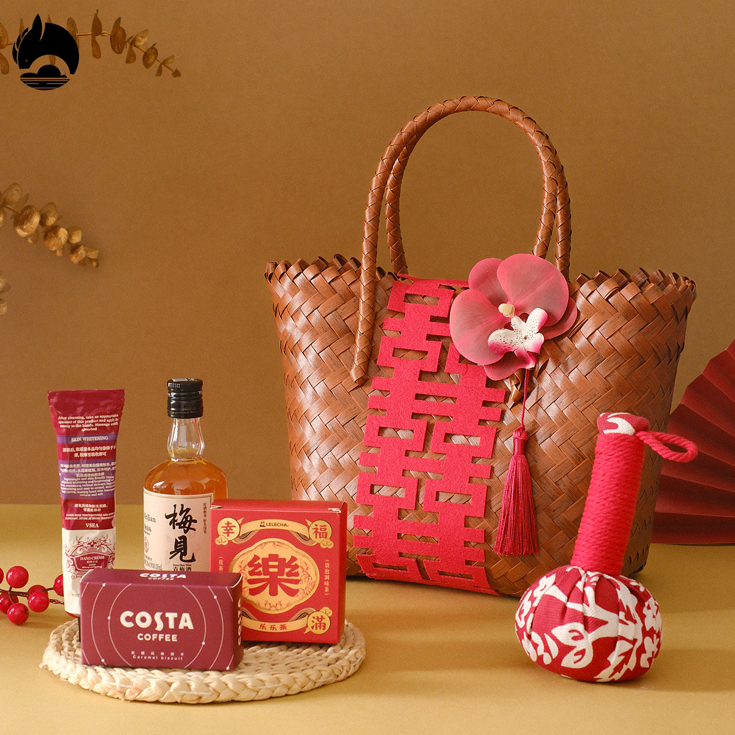 喜字腰封伴手礼女伴娘空盒子高级感实用结婚手提袋婚礼礼盒套装