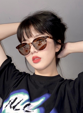 圆脸韩版复古风偏光街拍太阳眼镜