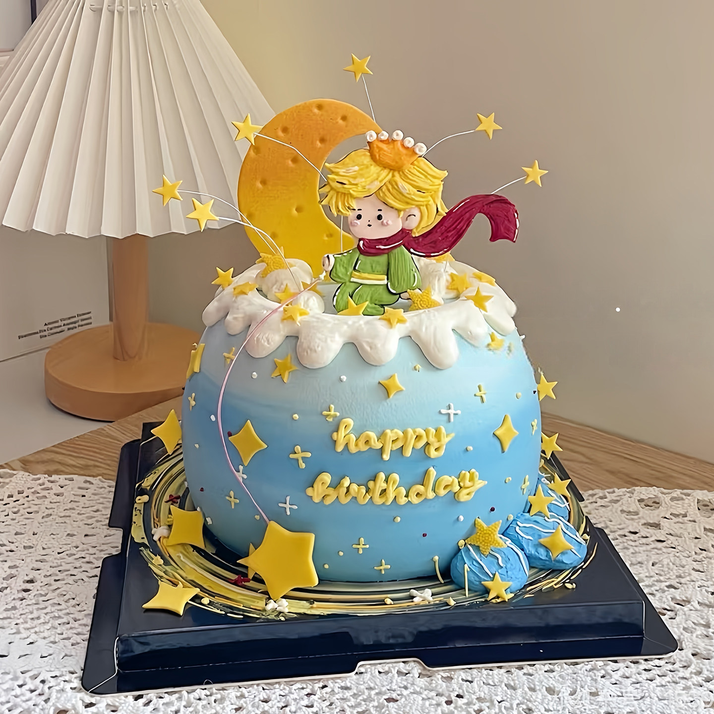皇冠披风小王子狐狸蛋糕装饰摆件男生女生甜品生日烘焙插件插牌图片