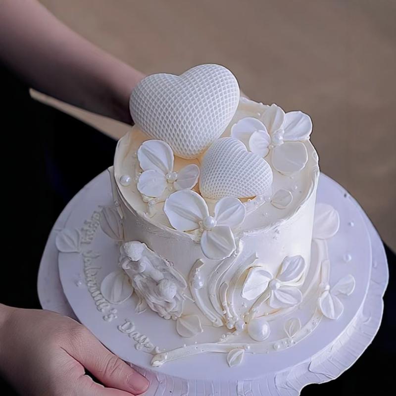 网红3D立体网格编织爱心硅胶模具