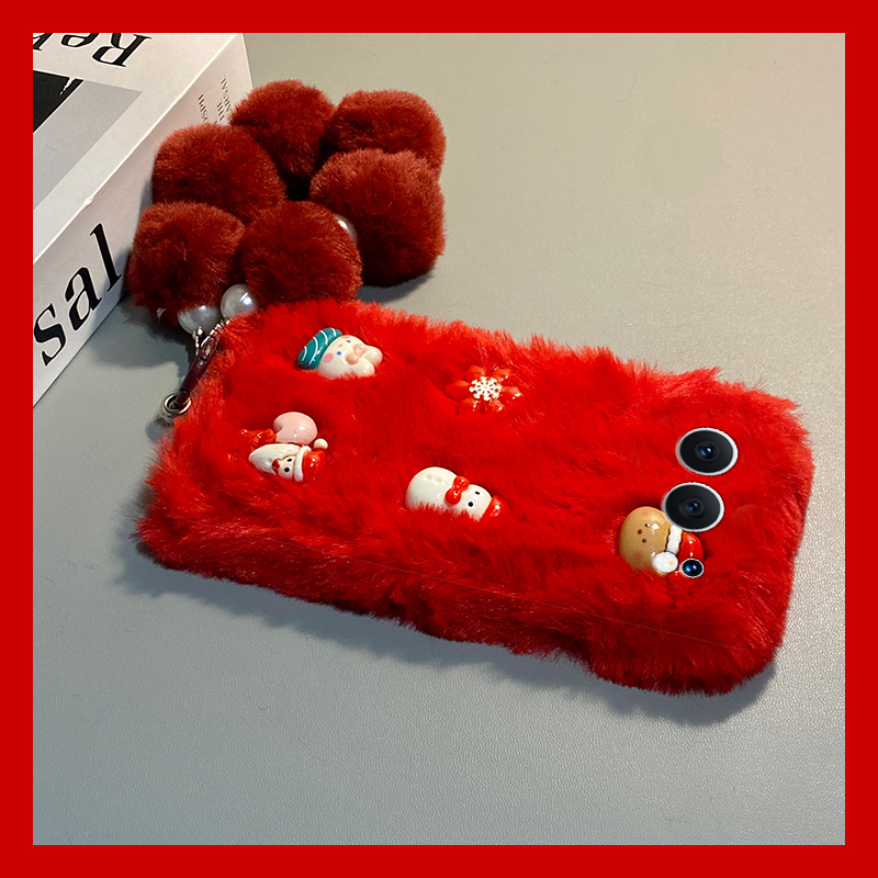 雪人小熊兔子适用华为荣耀500手机壳400pro毛球300ultra挂链200lite毛绒100秋冬季90十80se/x70i/x60i/50se软