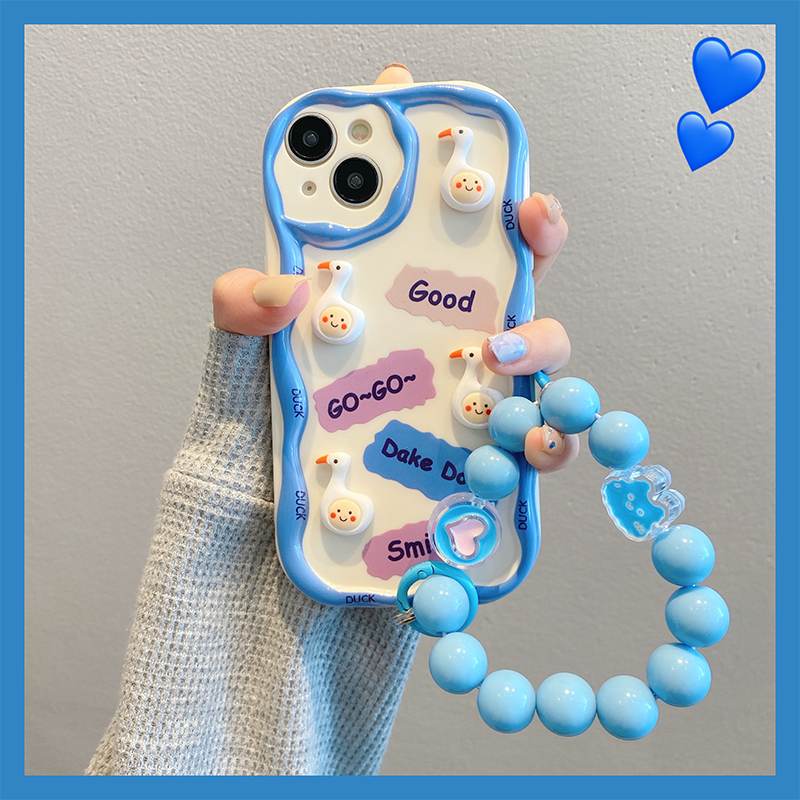 手机壳ins风英文鸭子立体可爱女