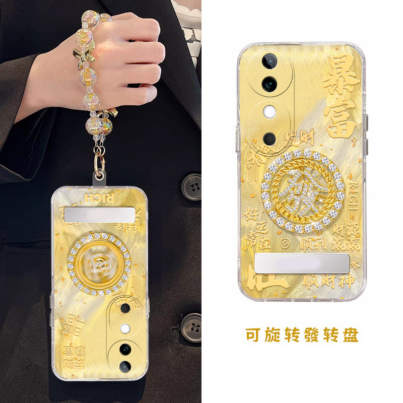 暴富发财转盘适用vivos20手机壳s19pro立体s17t支架s16e新年t1挂链s15手提s12日韩s10高级s9硅胶s7女s1/vivo