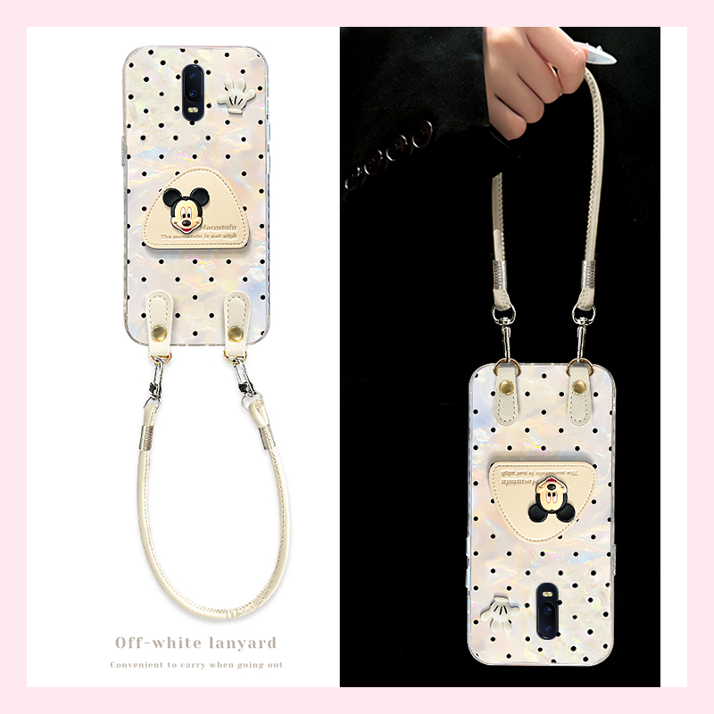 满屏波点手掌米奇适用oppor17pro手机壳r15x梦境版r11splus立体r9s支架r7plus卡通r17贝壳纹oppo挂绳0pp0硅胶