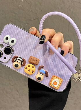 饼干掌门狗眼睛适用oppok13turbo手机壳k12plus挂绳k11x紫色k10pro立体k9s简约r17可爱r15牛仔纹oppo新款卡通