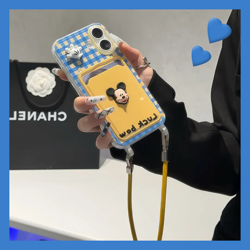 蓝色格纹手掌米奇结适用华为magicv3手机壳magicvs2卡包p50立体pockets挂绳matexs2卡套x5折叠屏x3硬pocket2