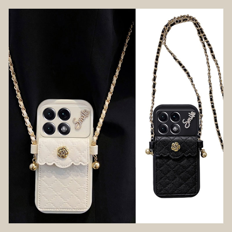 小香风山茶花斜挎卡包零钱包可背手机壳