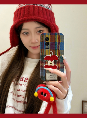 ins风彩色条纹苹果适用小米17手机壳15spro挂绳14ultra毛绒13秋冬12spo软12x/11青春版10/mix4/8se/civi5/4/3