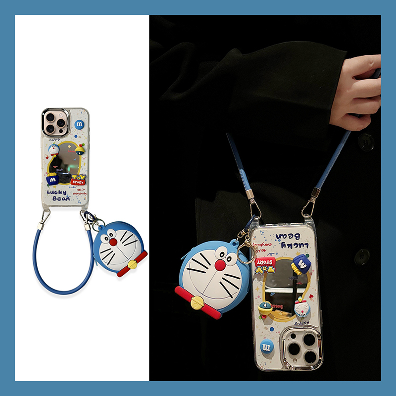 可爱哆啦A梦适用华为荣耀400手机壳300ultra挂绳200lite立体100pro零钱包90镜子80斜挎70可背带60se硅胶50软p