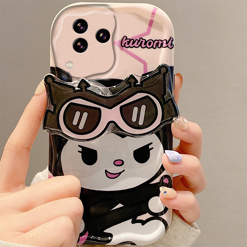 手机壳墨镜库洛米卡通可爱少女心带支架