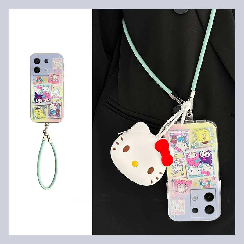 可爱凯蒂猫kt猫适用小米红米note14手机壳note13pro零钱包12turbo+斜挎11t十10可背带9挂绳8呆萌7por软redmi