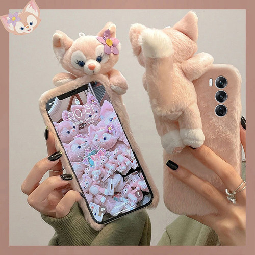 趴趴琳娜贝儿适用opporeno16/15/14/13/12pro手机壳reno11立体reon10+十9毛绒绒8秋冬7se毛毛6可爱5k/4秋冬3