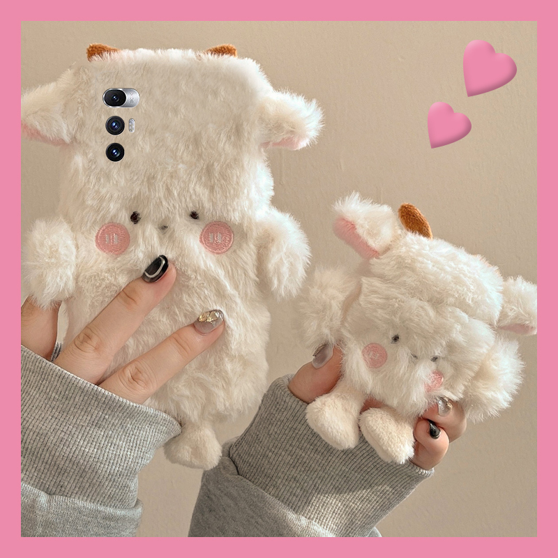可爱小绵羊适用小米mixfold4手机壳mixfold3立体mixfold2折叠屏mixflip保暖mi秋冬季卡通呆萌毛茸茸冬天硬壳