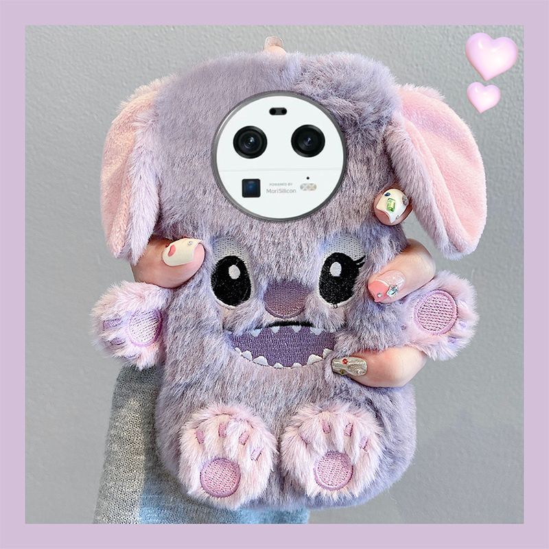 毛绒绒毛茸茸立体史迪仔手机壳