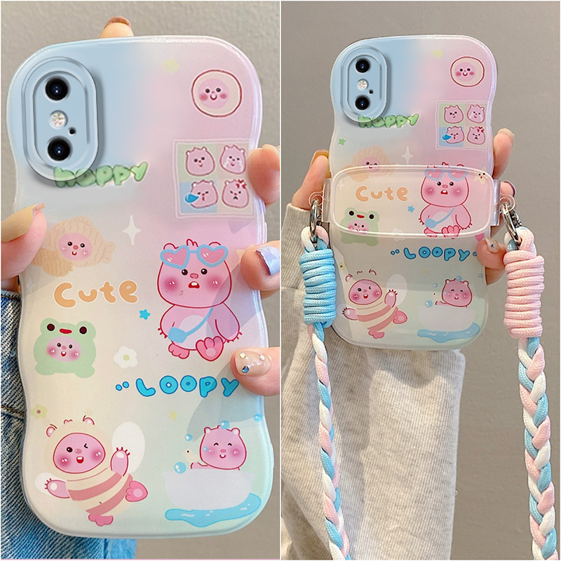 小海狸露比loopy适用苹果iphonex手机壳xsmax波浪边xr渐变8plus卡通7可爱6s超萌se2硅胶3软壳ipone少女心背夹