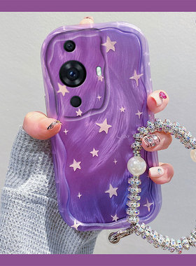 紫色梦幻星星适用华为nova12pro手机壳nove11ultra高级感novo10小众hinova9se羽纱8波浪纹7i硅胶6软壳5韩系女