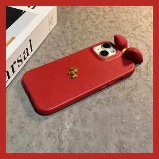 2026毛绒蝴蝶结小马适用vivoiqoo15手机壳iqoo13红色z10x马年z9turbo 新年z8x立体z7i卡通z5皮纹z3软u5十u3x