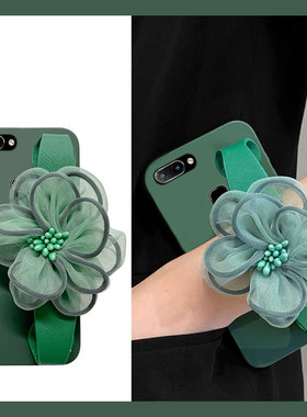 绿色纱花适用vivox20plus手机壳x9splus小清新x9s腕带sl斜挎20a肩带vivo硅胶vivi软壳vovo可背x20个性韩系女