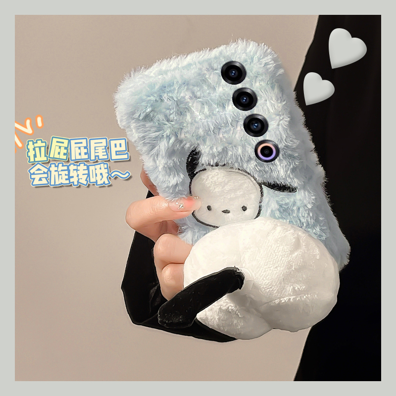 可爱刺绣帕恰狗适用魅族22mini手机壳note16可旋转21pro尾巴20秋冬季18por软18x/7/16spor/16t/16x/16thplus