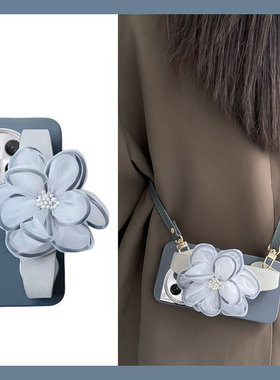 蓝色纱花适用oppo一加ace3手机壳2pro冷淡风12腕带2v手腕11韩系10硅胶acepro软壳9rt斜挎9r个性1+oneplus可背