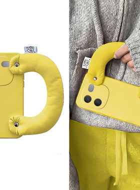 立体充棉腕带适用vivoiqoo12pro手机壳iqoo11s手提10液态9日韩8硅胶7软壳5夏天3por简约iq00黄色vivo爱酷新款