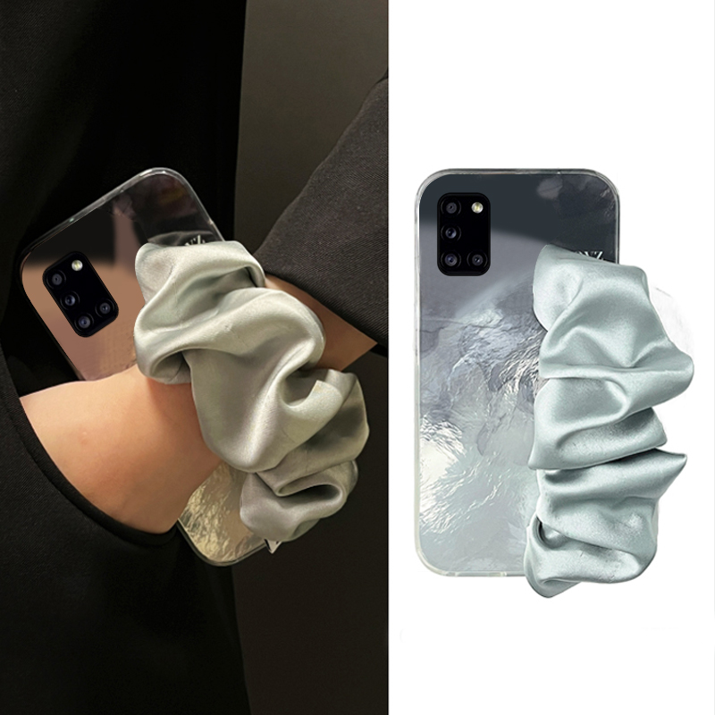 黑色晕染适用三星a90手机壳a80立体a70s褶皱a50腕带a30斜挎a20可背带a10硅胶a52高级感a8s日韩galaxy/a53/f52