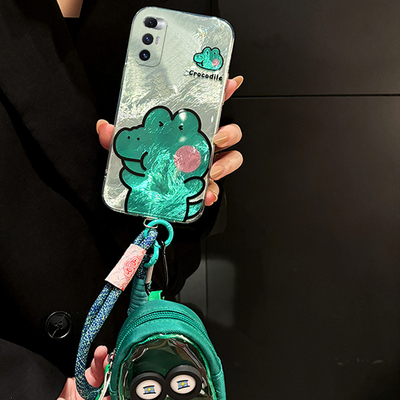 可爱小鳄鱼适用小米mixfold4手机壳mixfold3斜挎mixfold2折叠屏mixflip硬壳mi米可背带零钱包卡通羽纱斜跨女