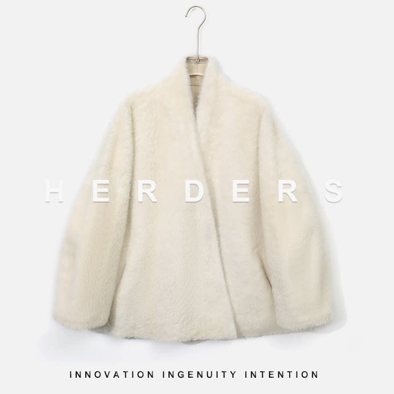 HERDERS   “拉斐系列”短款阔版皮毛一体女款外套  50930