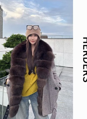 11.11 短款毛领拉链款粗纺鹅绒服 50827