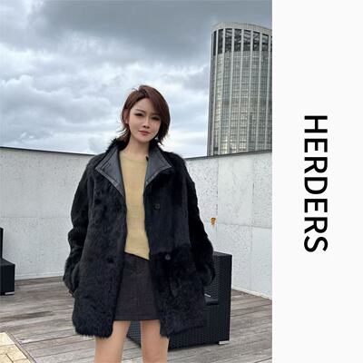 HERDERS （校花羊两面穿） 黑色潮流时尚皮毛一体S 40909