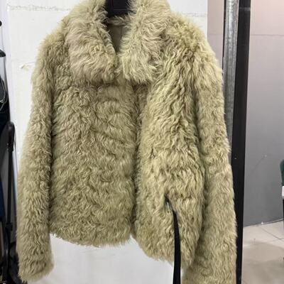 HERDERS  翻领中长款皮毛一体外套 259592