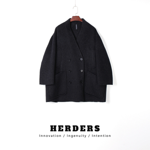 HERDERS 黑灰色洋气大码女装外套J 32052