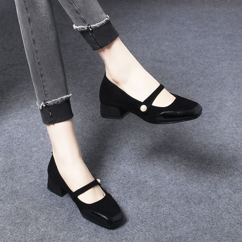 玛丽珍女鞋2025新款浅口羊皮单鞋