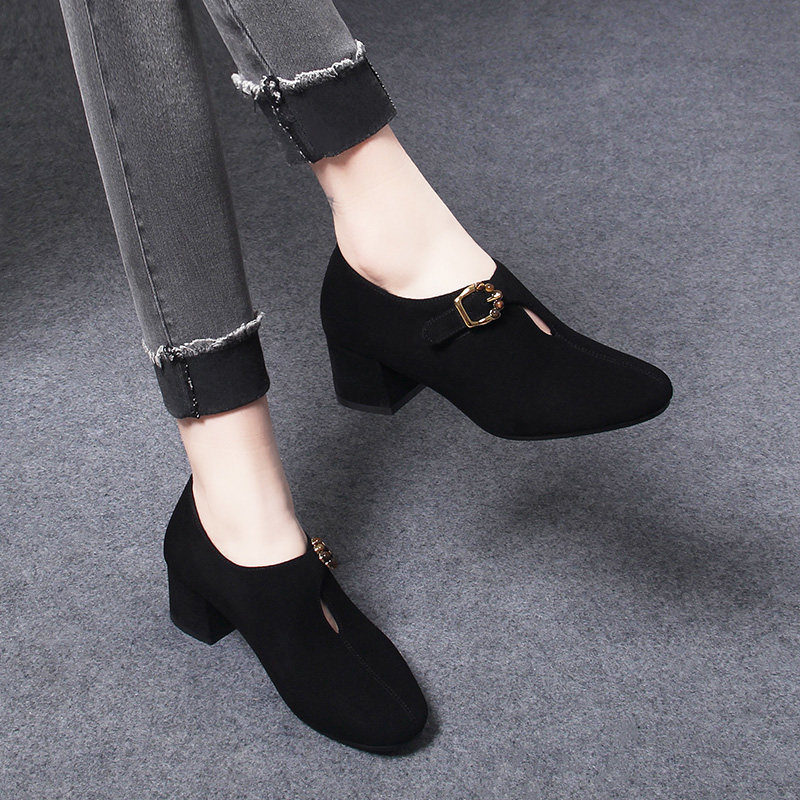 女鞋2026新款春季羊皮女士单鞋女中跟粗跟真皮皮鞋女款春款乐福鞋,女鞋,深口单鞋,淘宝优惠券,粉丝福利购,淘宝优惠卷