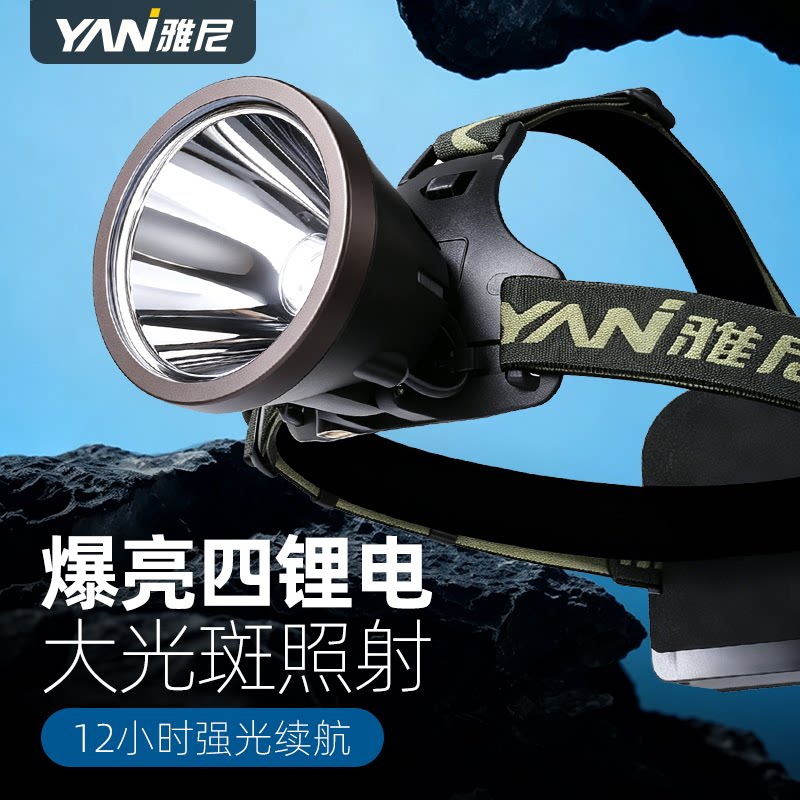雅尼头灯强光感应充电超长续航图片