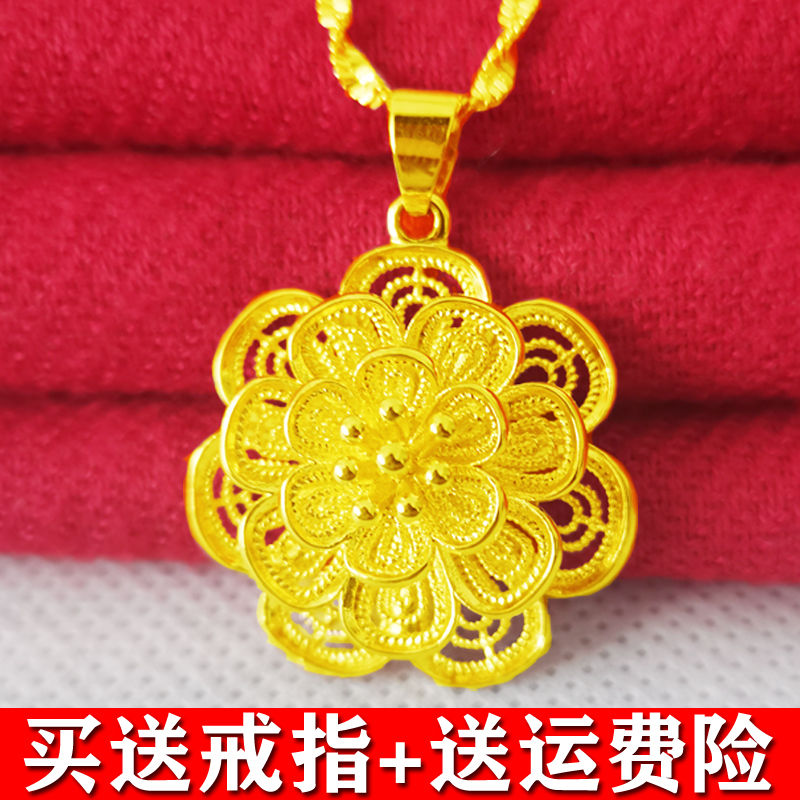 立大福越南沙金锁骨链不