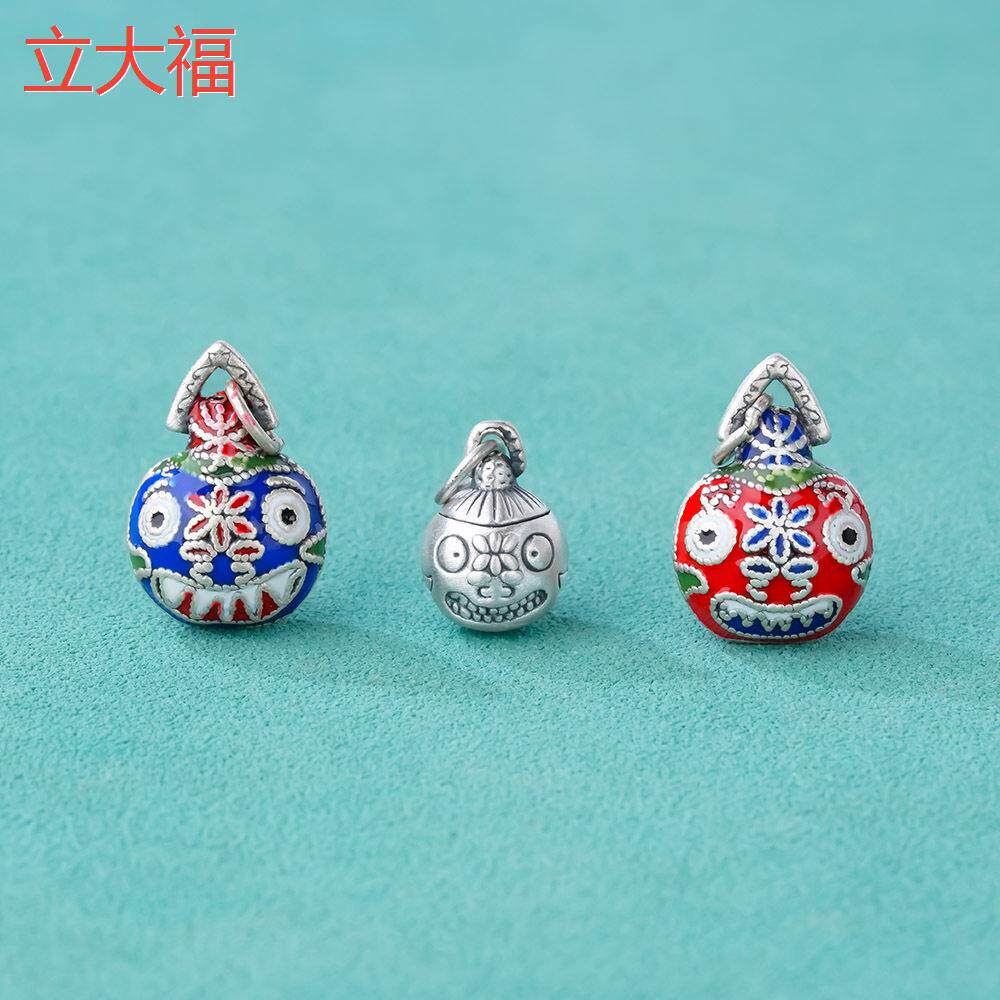 立大福足银珐琅彩吞金兽