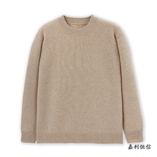 纯山羊绒圆领套衫 男式 厚款 柔软舒适经典