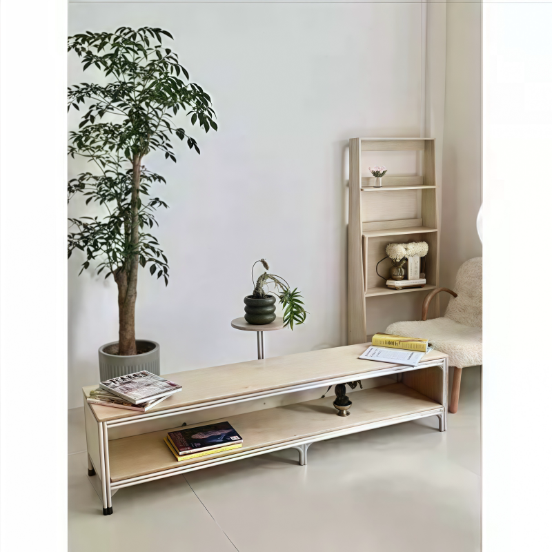 北欧咖啡厅靠墙卡座桌子一体海洋板长凳矮凳小圆桌座椅