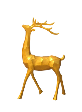 几何鹿商场室外金色游乐园摆件