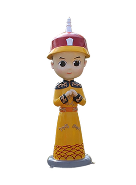 卡通古代人物公仔装饰雕塑商场景区迎宾美陈小品玻璃钢摆设雕塑