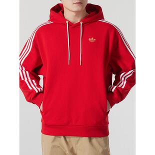 阿迪达斯三叶草2026马年限定情侣连帽卫衣运动休闲套头衫KA0820