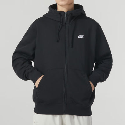 黑色加绒外套Nike耐克冬季连帽运动男装保暖棉休闲上衣BV2646