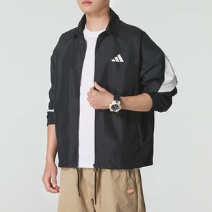 阿迪达斯外套男装跑步健身训练运动服立领宽松休闲夹克IS5146
